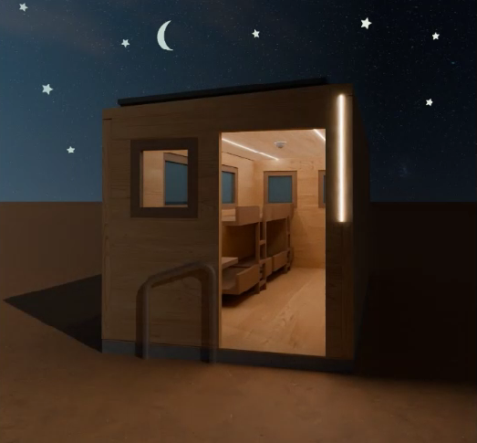 FoldPod Konzept bei Nacht