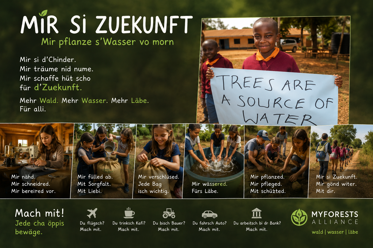 Visualisierung: junge Menschen gestalten Zukunft mit Wald und Wasser